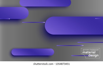 Geometric background. Material design. Minimal abstract cover. Creative colorful wallpaper. Trendy gradient poster. Vector illustration.