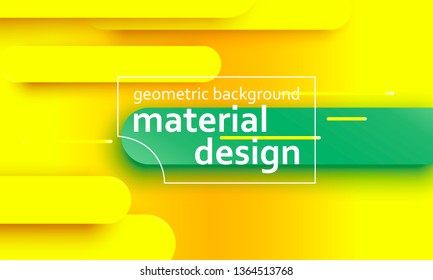 Geometric background. Material design. Minimal abstract cover. Creative colorful wallpaper. Trendy gradient poster. Vector illustration.