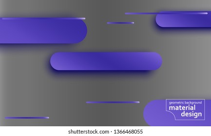 Geometric background. Material design. Minimal abstract cover. Creative colorful wallpaper. Trendy gradient poster. Vector illustration.