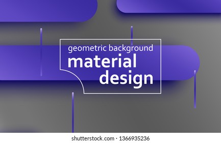 Geometric background. Material design. Minimal abstract cover. Creative colorful wallpaper. Trendy gradient poster. Vector illustration.