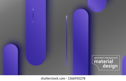 Geometric background. Material design. Minimal abstract cover. Creative colorful wallpaper. Trendy gradient poster. Vector illustration.