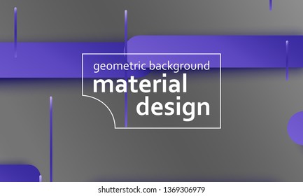 Geometric background. Material design. Minimal abstract cover. Creative colorful wallpaper. Trendy gradient poster. Vector illustration.