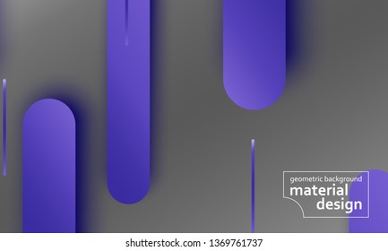 Geometric background. Material design. Minimal abstract cover. Creative colorful wallpaper. Trendy gradient poster. Vector illustration.