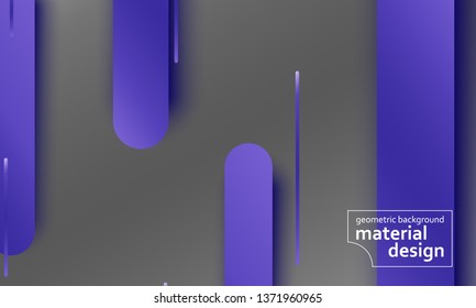 Geometric background. Material design. Minimal abstract cover. Creative colorful wallpaper. Trendy gradient poster. Vector illustration.