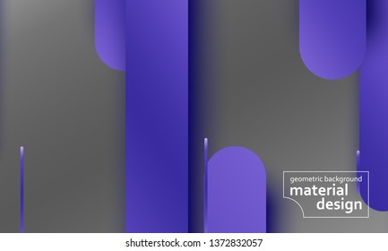 Geometric background. Material design. Minimal abstract cover. Creative colorful wallpaper. Trendy gradient poster. Vector illustration.