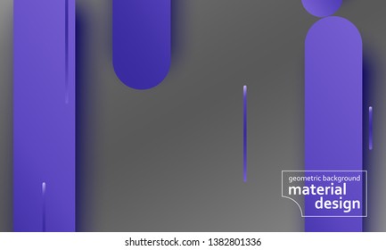 Geometric background. Material design. Minimal abstract cover. Creative colorful wallpaper. Trendy gradient poster. Vector illustration.