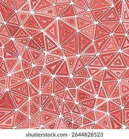 Geometric background. Medium triangle size. Multiple repeated inner triangles. Mono-tone colored style. Repeatable pattern. Awesome vector tiles. Seamless vector illustration.