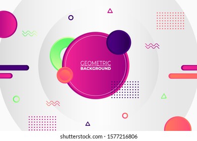 Geometric Background with Memphis Design. Abstract Background Template for Presentation, Poster, Wallpaper, Website Backgrounds or Advertising