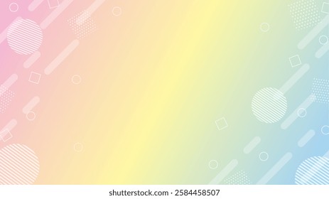 Geometric background Memphis frame (rainbow colors)