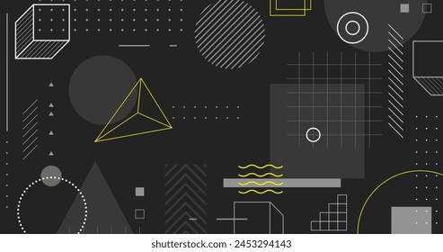 Geometric background memphis style vector design in eps 10