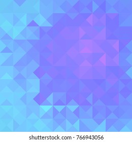 Geometric background with mesh of triangles or cell. Blue space for your amazing festive design. Mosaic style.