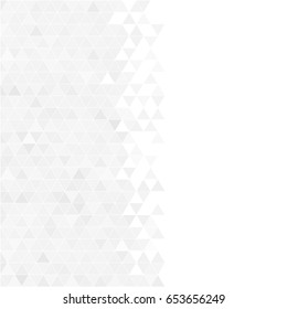 Geometric background with mesh of triangles or rhombus. Shades of gray. White space for your design. 
