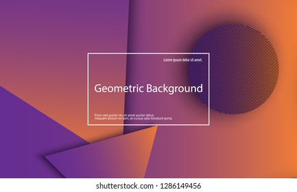 Geometric background. Minimal abstract cover design. Creative colorful wallpaper. Trendy gradient poster. Vector illustration.