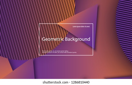 Geometric background. Minimal abstract cover design. Creative colorful wallpaper. Trendy gradient poster. Vector illustration.