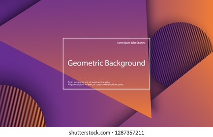 Geometric background. Minimal abstract cover design. Creative colorful wallpaper. Trendy gradient poster. Vector illustration.