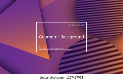 Geometric background. Minimal abstract cover design. Creative colorful wallpaper. Trendy gradient poster. Vector illustration.