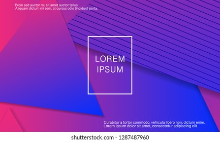 Geometric background. Minimal abstract cover design. Creative colorful wallpaper. Trendy gradient poster. Vector illustration.