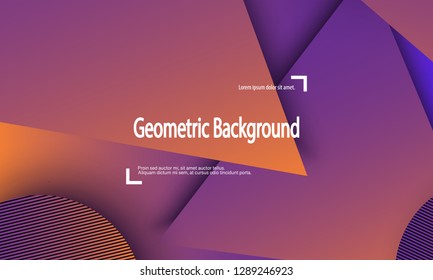 Geometric background. Minimal abstract cover design. Creative colorful wallpaper. Trendy gradient poster. Vector illustration.