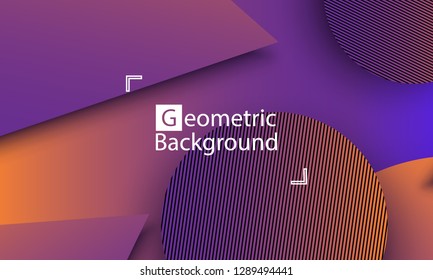 Geometric background. Minimal abstract cover design. Creative colorful wallpaper. Trendy gradient poster. Vector illustration.