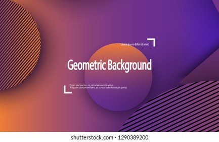 Geometric background. Minimal abstract cover design. Creative colorful wallpaper. Trendy gradient poster. Vector illustration.