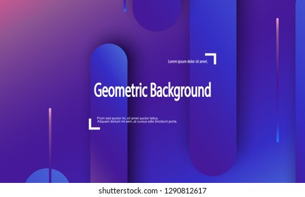 Geometric background. Minimal abstract cover design. Creative colorful wallpaper. Trendy gradient poster. Vector illustration.