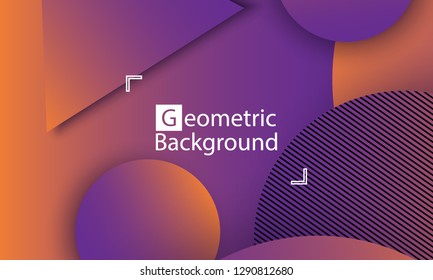 Geometric background. Minimal abstract cover design. Creative colorful wallpaper. Trendy gradient poster. Vector illustration.
