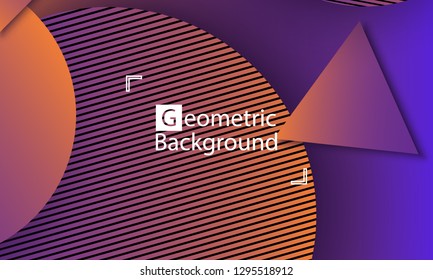 Geometric background. Minimal abstract cover design. Creative colorful wallpaper. Trendy gradient poster. Vector illustration.