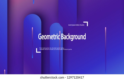 Geometric background. Minimal abstract cover design. Creative colorful wallpaper. Trendy gradient poster. Vector illustration.