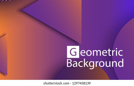 Geometric background. Minimal abstract cover design. Creative colorful wallpaper. Trendy gradient poster. Vector illustration.
