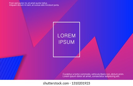 Geometric background. Minimal abstract cover design. Creative colorful wallpaper. Trendy gradient poster. Vector illustration.