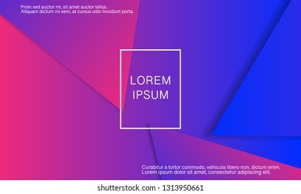 Geometric background. Minimal abstract cover design. Creative colorful wallpaper. Trendy gradient poster. Vector illustration.