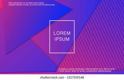 Geometric background. Minimal abstract cover design. Creative colorful wallpaper. Trendy gradient poster. Vector illustration.