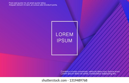 Geometric background. Minimal abstract cover design. Creative colorful wallpaper. Trendy gradient poster. Vector illustration.