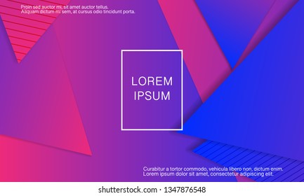 Geometric background. Minimal abstract cover design. Creative colorful wallpaper. Trendy gradient poster. Vector illustration.