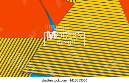 Geometric background. Minimal abstract cover design. Creative colorful wallpaper. Trendy colors poster. Vector illustration.