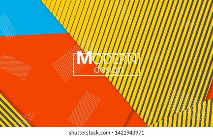 Geometric background. Minimal abstract cover design. Creative colorful wallpaper. Trendy colors poster. Vector illustration.