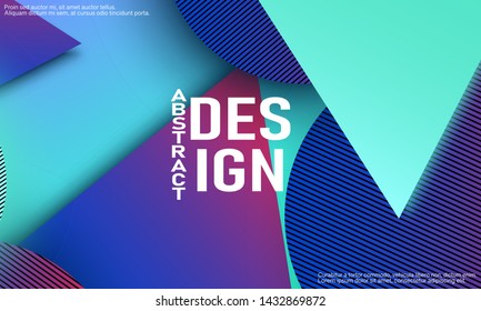 Geometric background. Minimal abstract cover design. Creative colorful wallpaper. Trendy gradient poster. Vector illustration.
