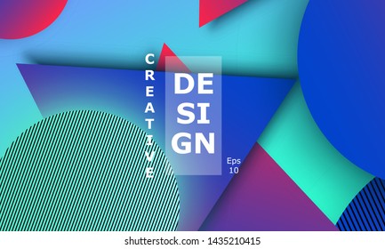 Geometric background. Minimal abstract cover design. Creative colorful wallpaper. Trendy gradient poster. Vector illustration.