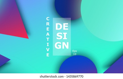 Geometric background. Minimal abstract cover design. Creative colorful wallpaper. Trendy gradient poster. Vector illustration.