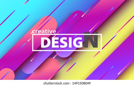 Geometric background. Minimal abstract cover design. Creative colorful wallpaper. Trendy gradient poster. Vector illustration.