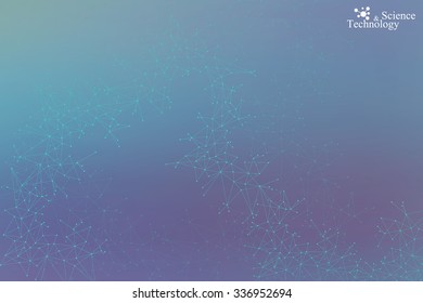 Geometric background molecule and communication. Connected lines with dots .Vector illustration.