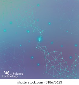 Geometric background molecule and communication for your design. Connected lines and dots .Vector illustration. 