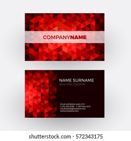 geometric background, mosaic of triangles and glass. vector professional business card