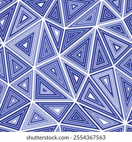 Geometric background. Multiple repeated inner triangles. Big triangles size. Mono tone colored style. Seamless pattern. Awesome vector tiles. Stylish vector illustration.