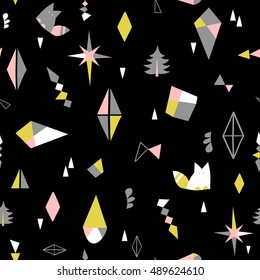 Geometric background. Objects seamless pattern