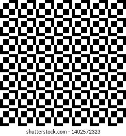 Geometric background with optical illusion. Black and white texture. Seamless pattern. Op art style decoration.