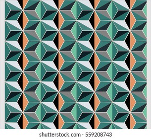 Geometric background with orange and green triangles
