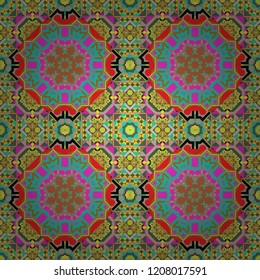 Geometric background in Origami style with gradient. Green, beige and yellow vector polygonal illustration, which consist of rectangles. Rectangular pattern for your business design.