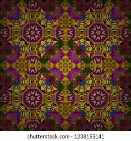 Geometric background in Origami style with gradient. Rectangular pattern for your business design. Orange, green and gray vector polygonal illustration, which consist of rectangles.