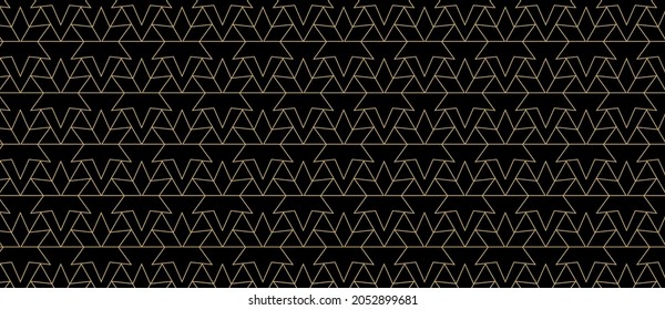 Geometric  background pattern abstract gold luxury color vector print. Cristmass design seamless pattern of gold metal grid, stars. Luxury creative print design for invite, gift certificate, vip card
